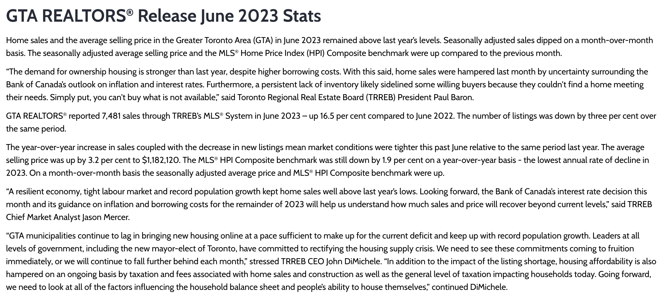 Kawartha Lakes Housing June 2023