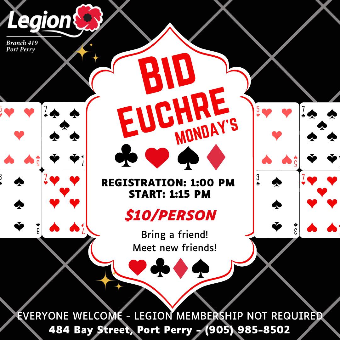 Bid Euchre Port Perry Legion