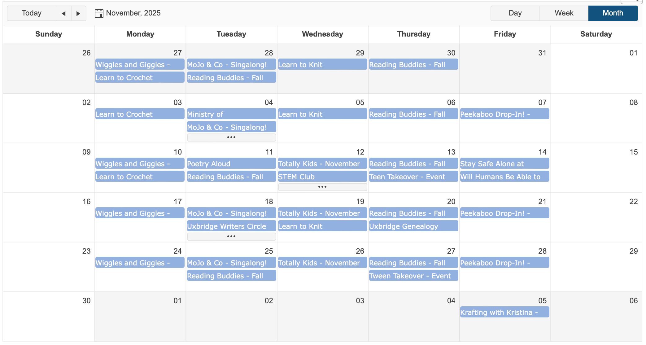 Uxbridge Library November