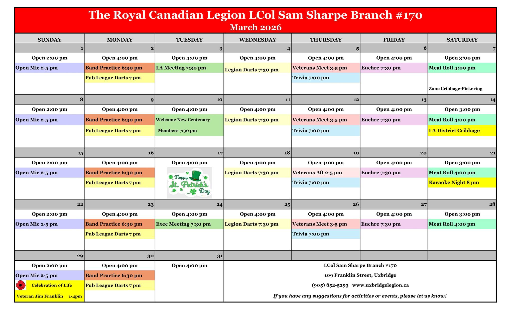 Uxbridge Legion March 2026