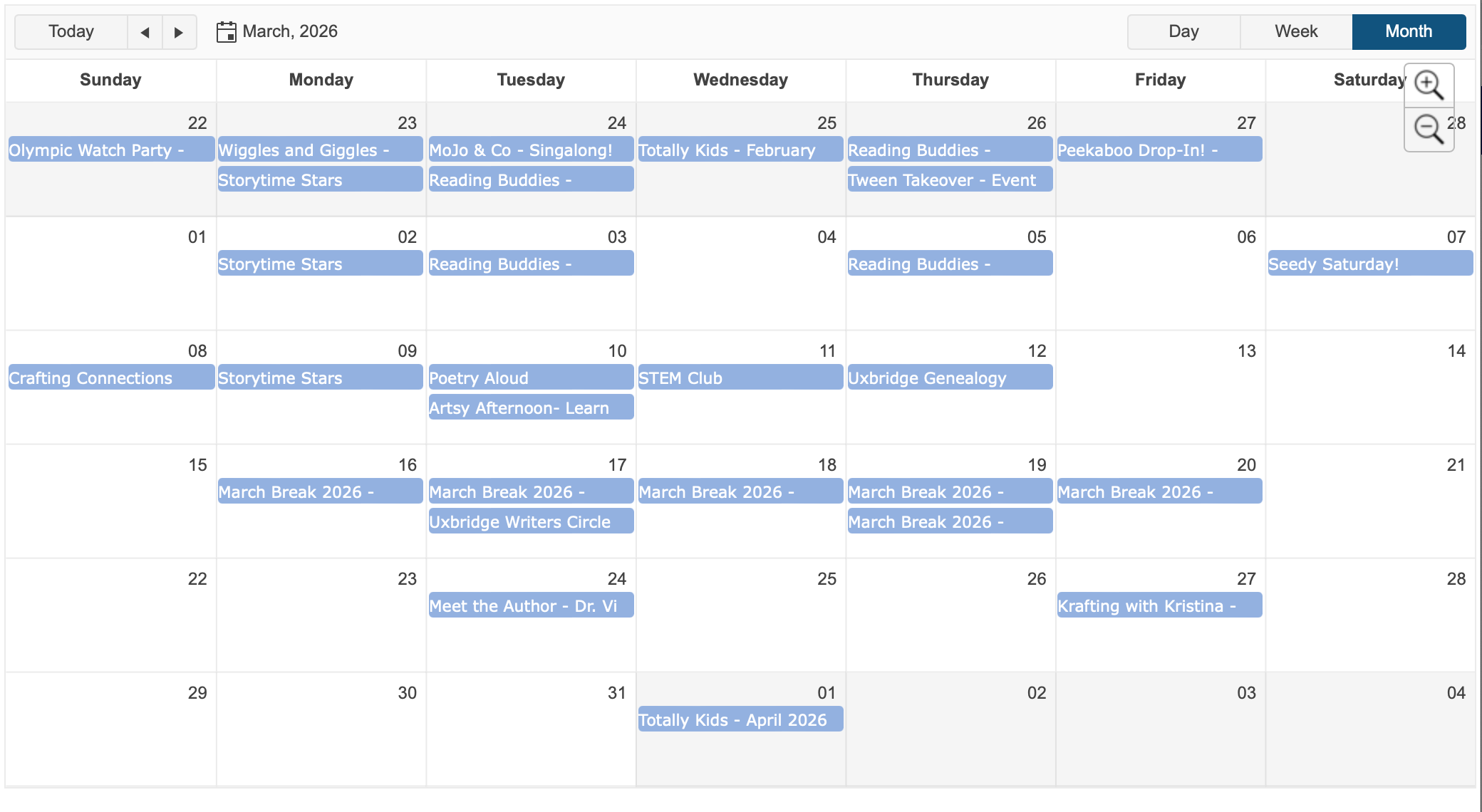 Uxbridge Public Library March 2026