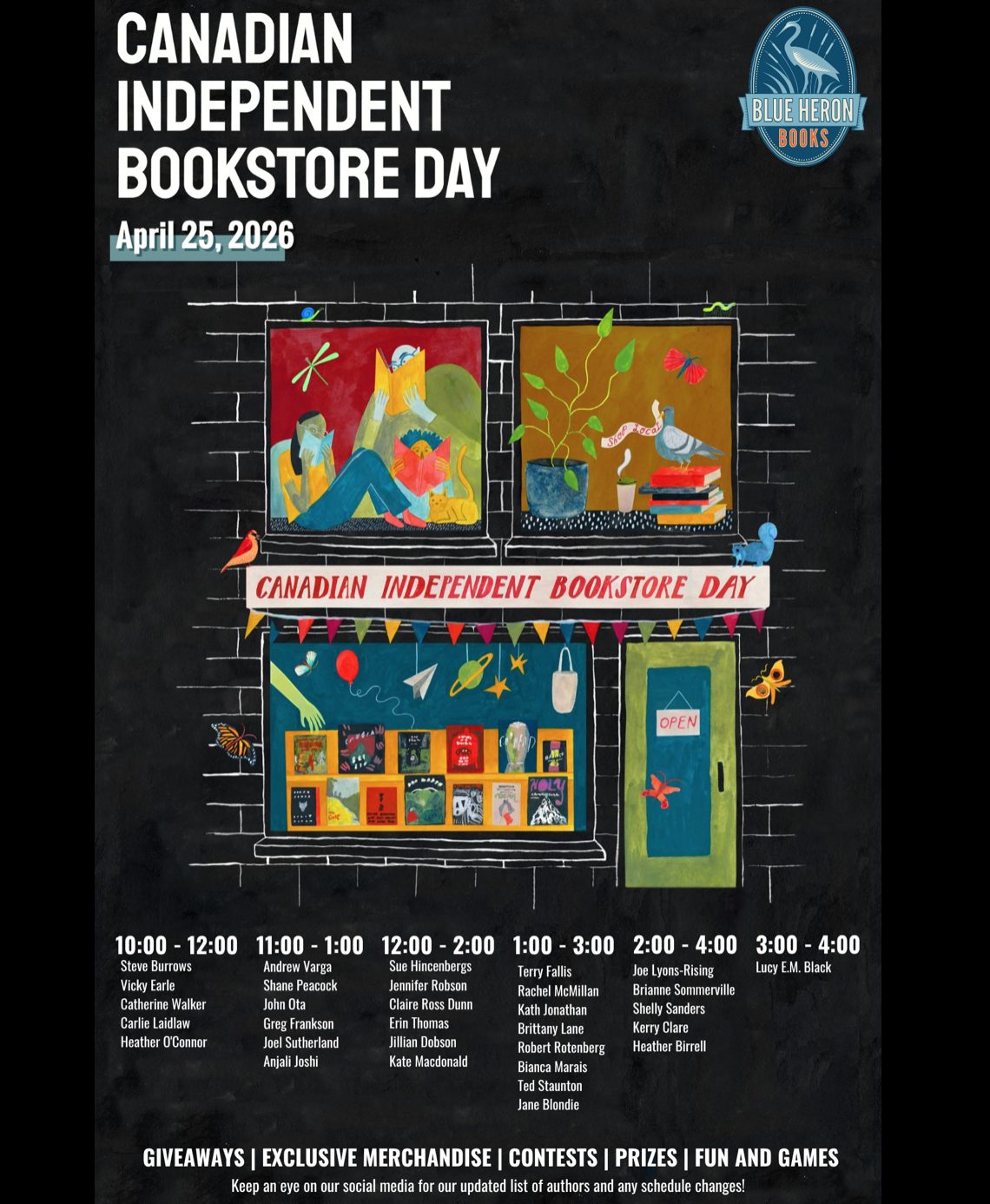 Blue heron book store day