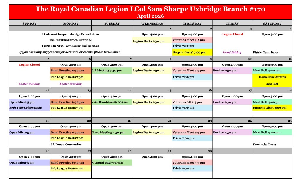 Uxbridge Legion April