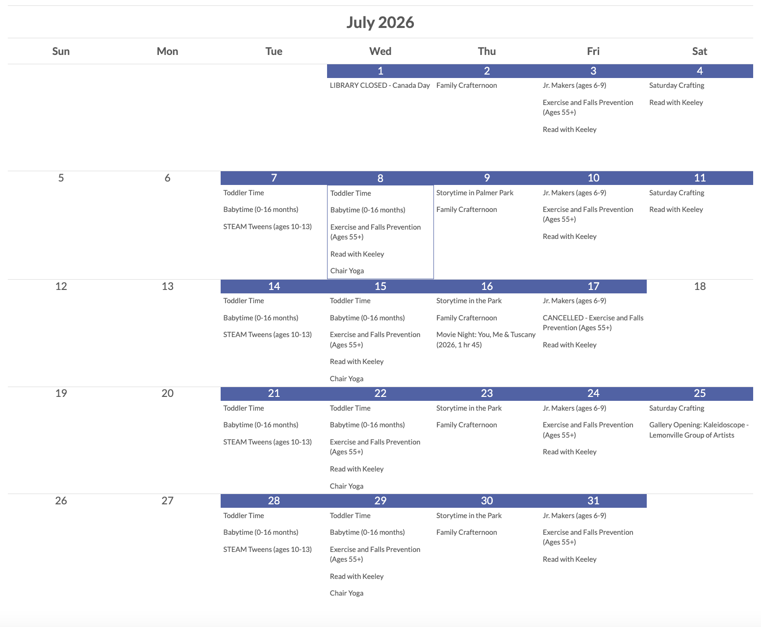 Scugog Library July
